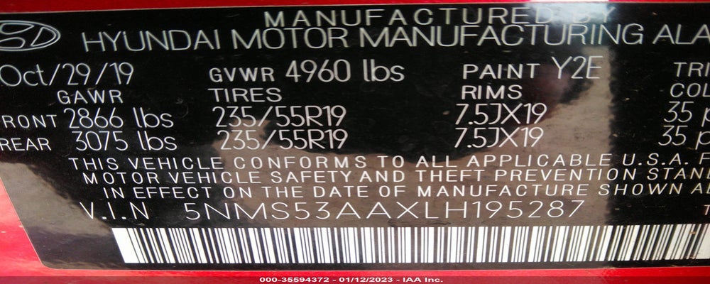5NMS53AAXLH195287 2020 HYUNDAI SANTA FE photo no. 9