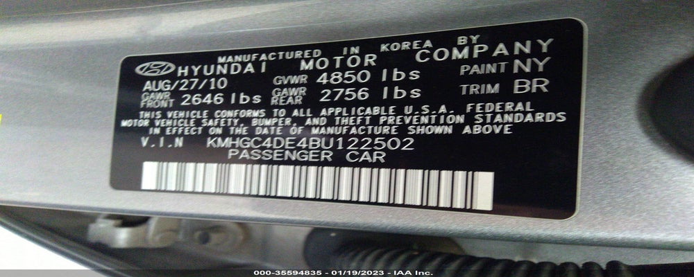 KMHGC4DE4BU122502 2011 HYUNDAI GENESIS photo no. 9