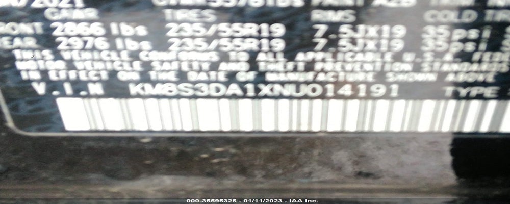 KM8S3DA1XNU014191 2022 HYUNDAI SANTA FE HYBRID photo no. 9