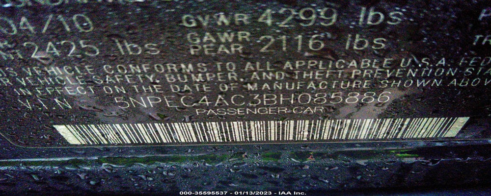5NPEC4AC3BH085886 2011 HYUNDAI SONATA photo no. 9