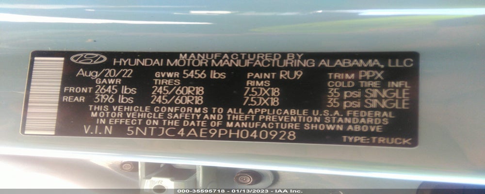 5NTJC4AE9PH040928 2023 HYUNDAI SANTA CRUZ photo no. 9