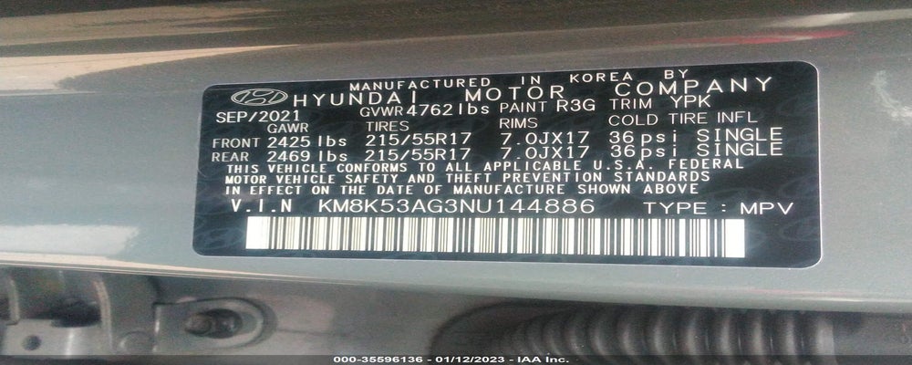 KM8K53AG3NU144886 2022 HYUNDAI KONA ELECTRIC photo no. 9