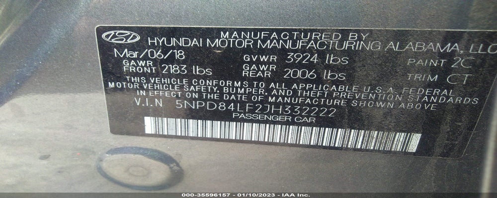 5NPD84LF2JH332222 2018 HYUNDAI ELANTRA photo no. 9