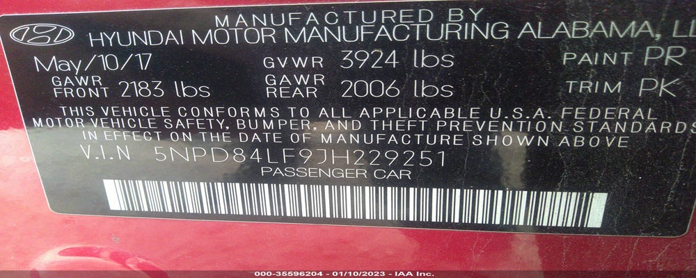 5NPD84LF9JH229251 2018 HYUNDAI ELANTRA photo no. 9