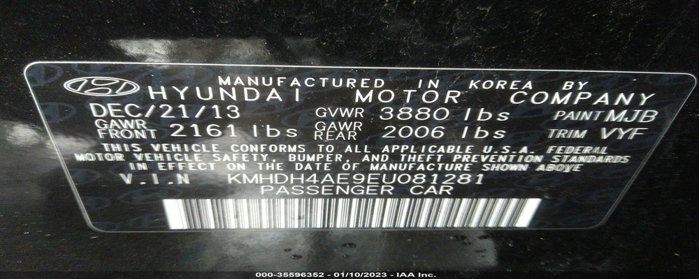 KMHDH4AE9EU081281 2014 HYUNDAI ELANTRA photo no. 9