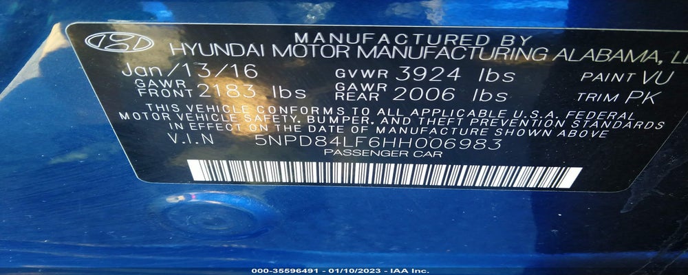 5NPD84LF6HH006983 2017 HYUNDAI ELANTRA photo no. 9