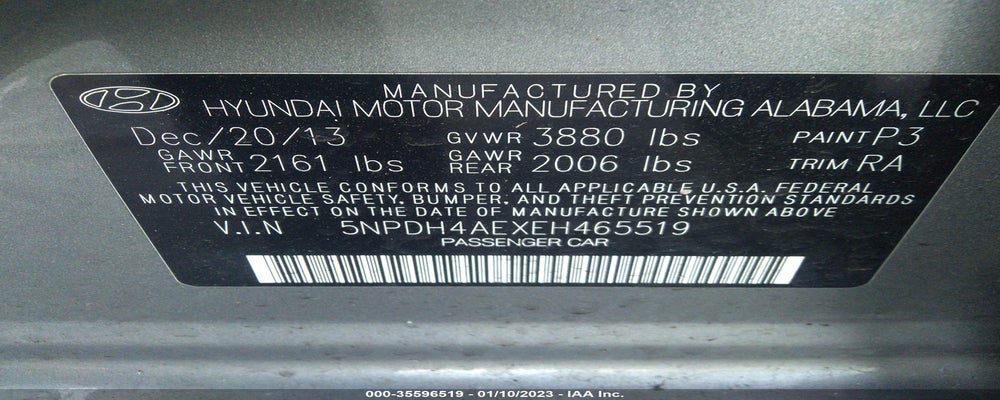 5NPDH4AEXEH465519 2014 HYUNDAI ELANTRA photo no. 9