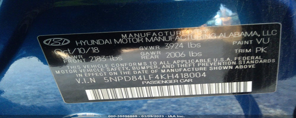 5NPD84LF4KH418004 2019 HYUNDAI ELANTRA photo no. 9