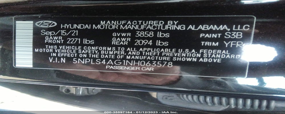 5NPLS4AG1NH063578 2022 HYUNDAI ELANTRA photo no. 9