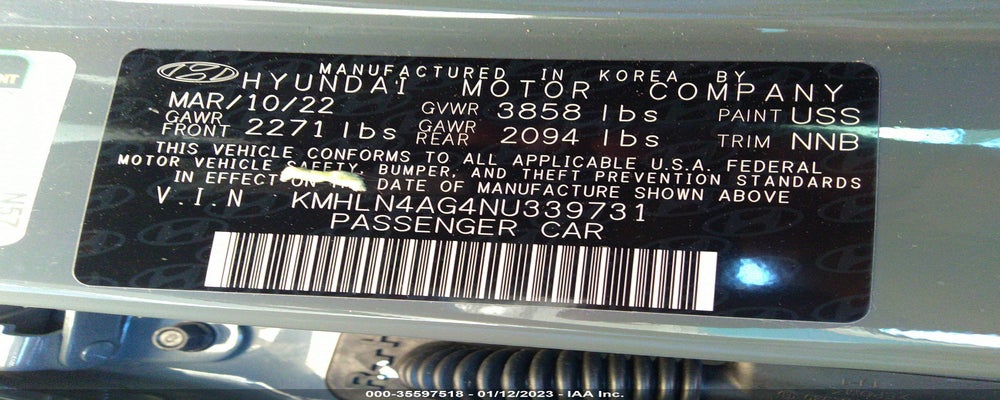KMHLN4AG4NU339731 2022 HYUNDAI ELANTRA photo no. 9