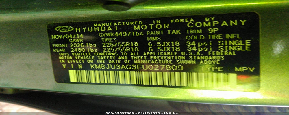 KM8JU3AG3FU027809 2015 HYUNDAI TUCSON photo no. 9