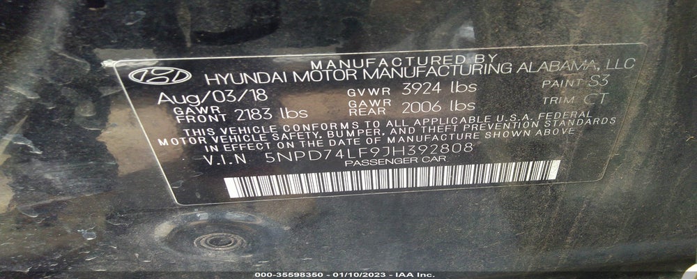 5NPD74LF9JH392808 2018 HYUNDAI ELANTRA photo no. 9
