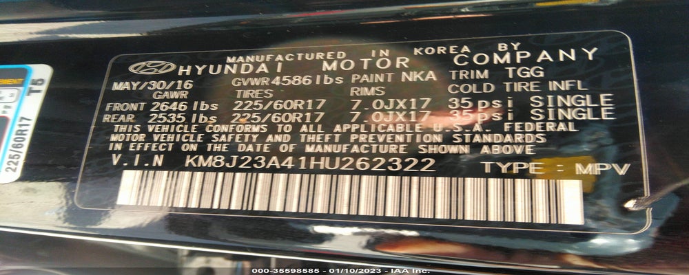 KM8J23A41HU262322 2017 HYUNDAI TUCSON photo no. 9
