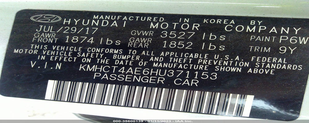 KMHCT4AE6HU371153 2017 HYUNDAI ACCENT photo no. 9