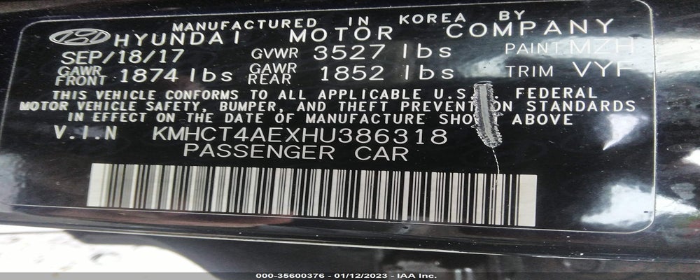 KMHCT4AEXHU386318 2017 HYUNDAI ACCENT photo no. 9