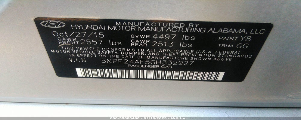 5NPE24AF5GH332927 2016 HYUNDAI SONATA photo no. 9