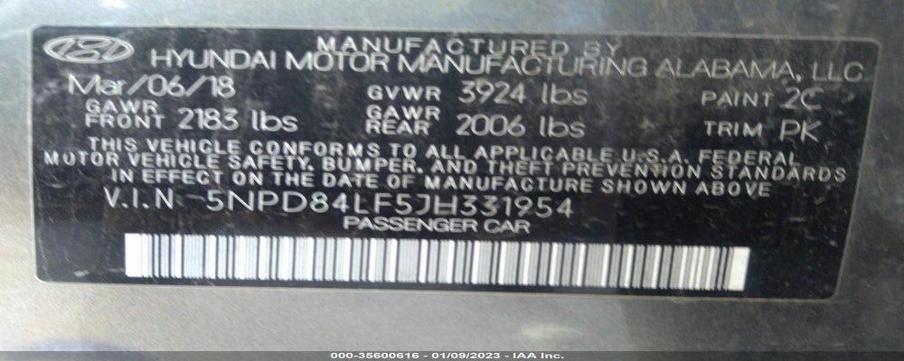 5NPD84LF5JH331954 2018 HYUNDAI ELANTRA photo no. 9