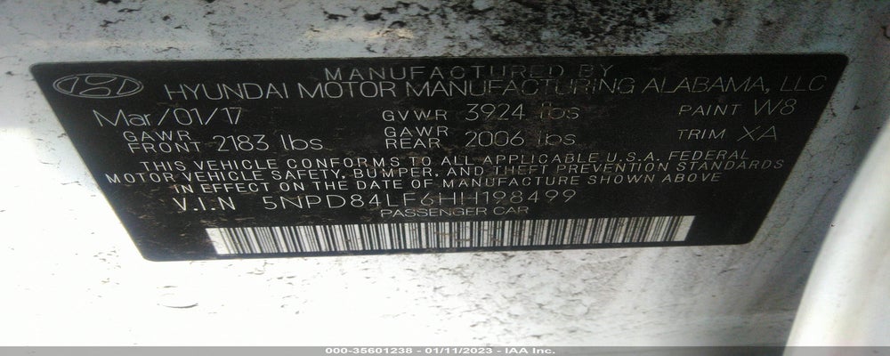 5NPD84LF6HH198499 2017 HYUNDAI ELANTRA photo no. 9