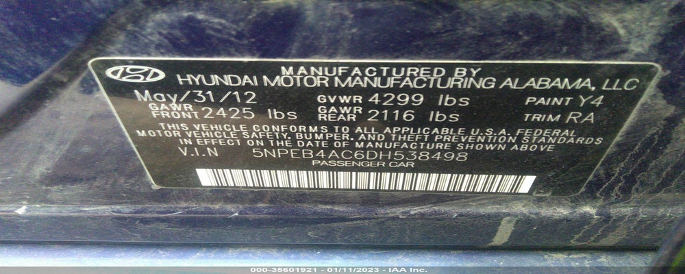 5NPEB4AC6DH538498 2013 HYUNDAI SONATA photo no. 9