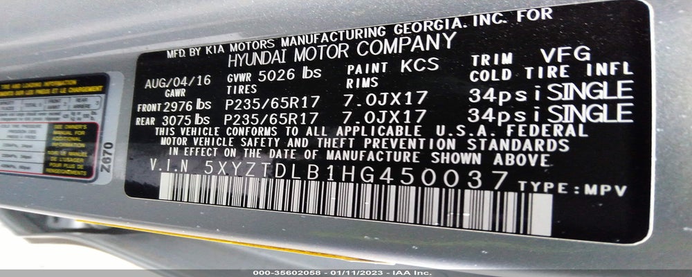 5XYZTDLB1HG450037 2017 HYUNDAI SANTA FE SPORT photo no. 9