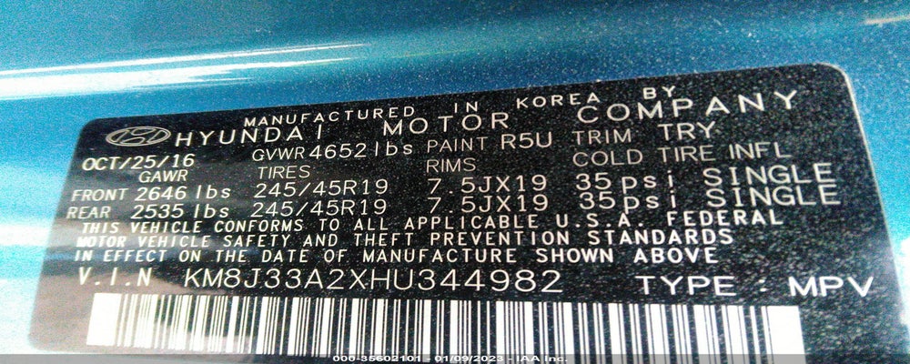 KM8J33A2XHU344982 2017 HYUNDAI TUCSON photo no. 9