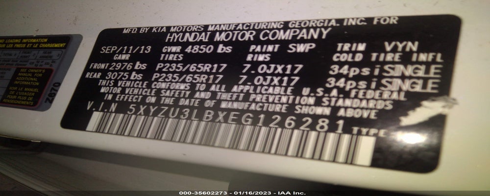 5XYZU3LBXEG126281 2014 HYUNDAI SANTA FE SPORT photo no. 9