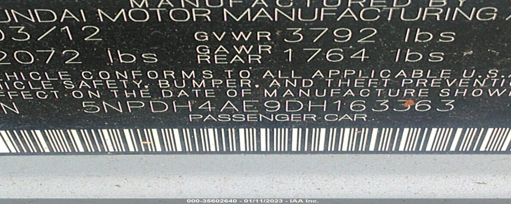 5NPDH4AE9DH163363 2013 HYUNDAI ELANTRA photo no. 9