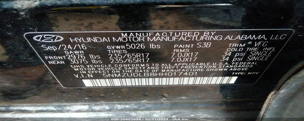 5NMZUDLB8HH017401 2017 HYUNDAI SANTA FE SPORT photo no. 9