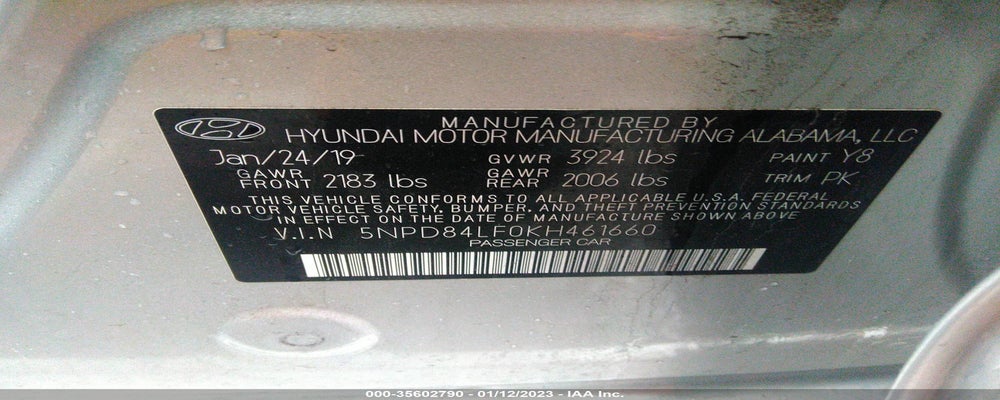 5NPD84LF0KH461660 2019 HYUNDAI ELANTRA photo no. 9