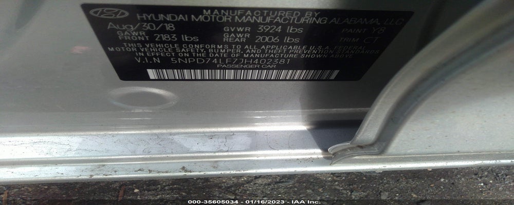 5NPD74LF7JH402381 2018 HYUNDAI ELANTRA photo no. 9