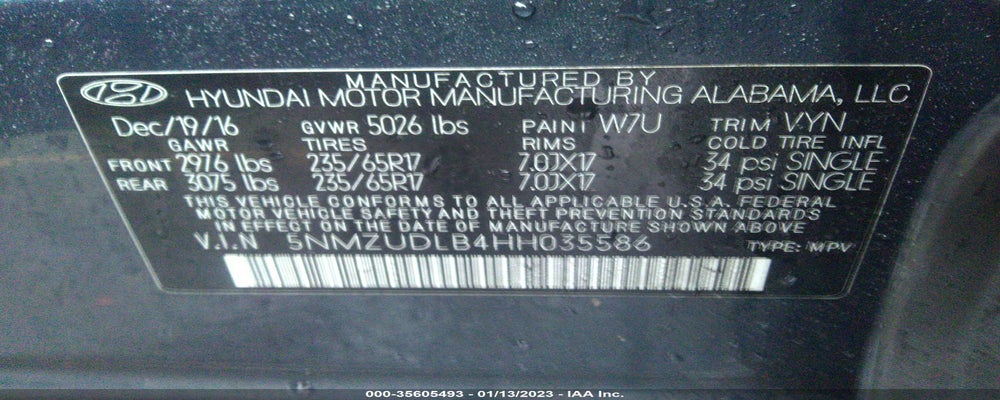 5NMZUDLB4HH035586 2017 HYUNDAI SANTA FE SPORT photo no. 9