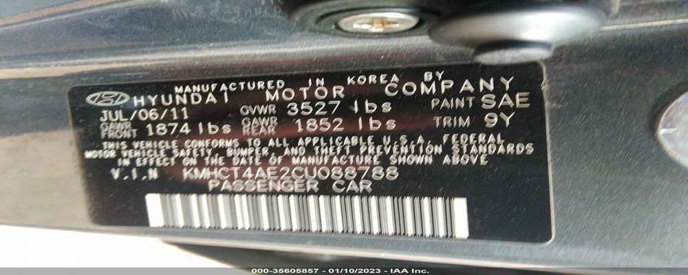 KMHCT4AE2CU088788 2012 HYUNDAI ACCENT photo no. 9