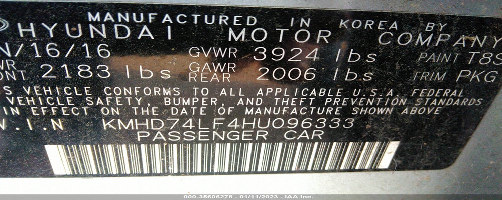 KMHD74LF4HU096333 2017 HYUNDAI ELANTRA photo no. 9