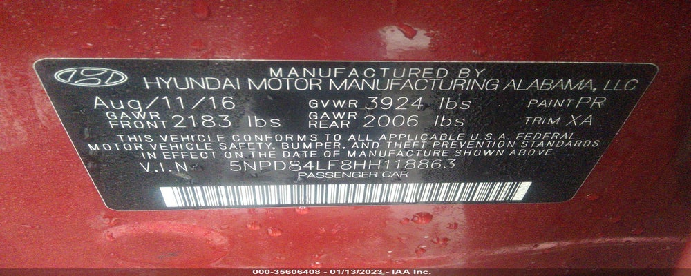 5NPD84LF8HH118863 2017 HYUNDAI ELANTRA photo no. 9
