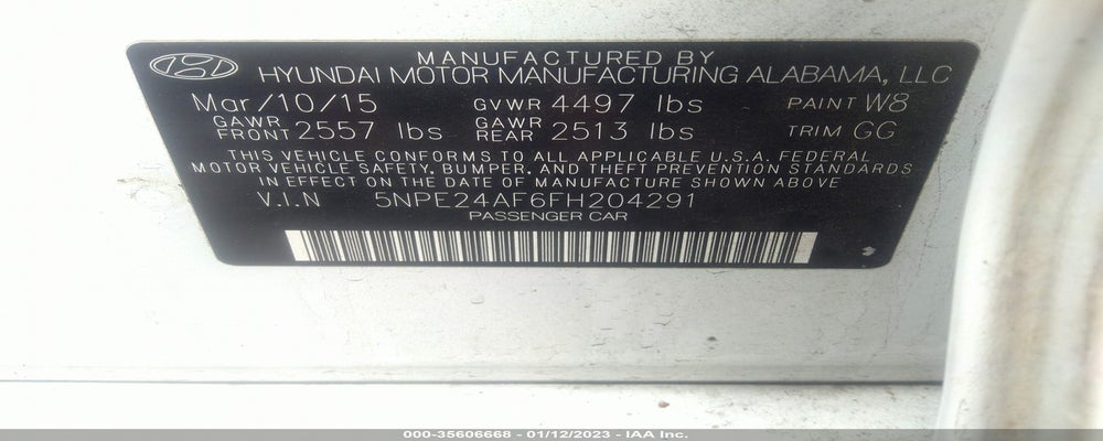 5NPE24AF6FH204291 2015 HYUNDAI SONATA photo no. 9