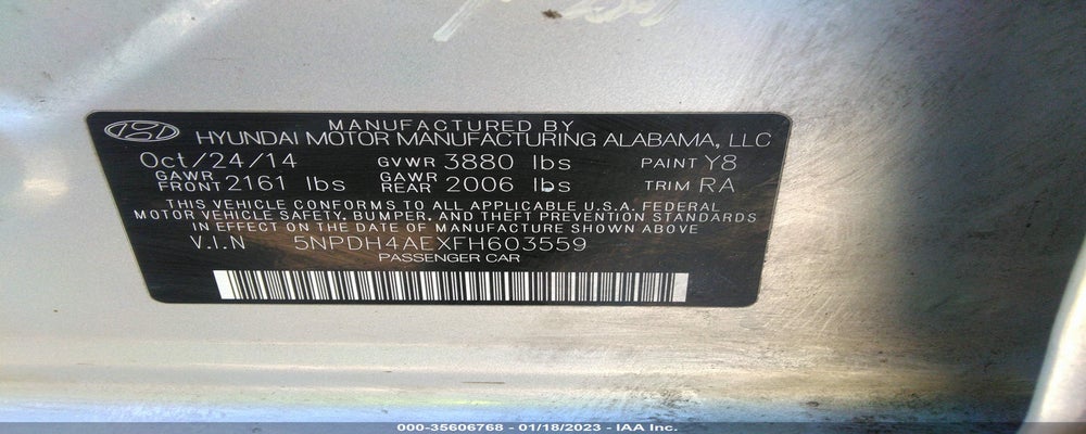 5NPDH4AEXFH603559 2015 HYUNDAI ELANTRA photo no. 9