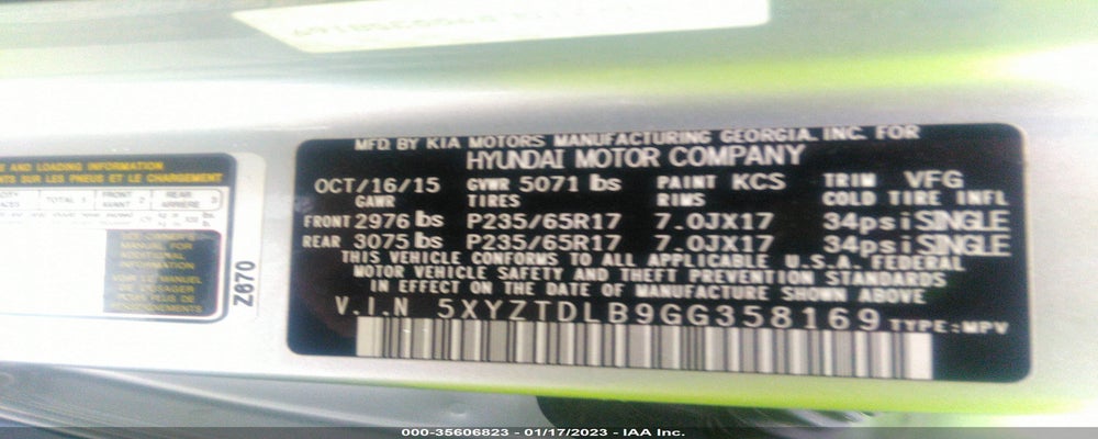 5XYZTDLB9GG358169 2016 HYUNDAI SANTA FE SPORT photo no. 9