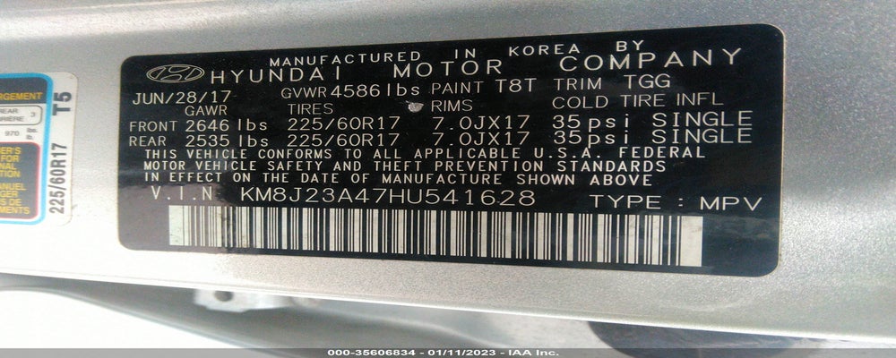 KM8J23A47HU541628 2017 HYUNDAI TUCSON photo no. 9