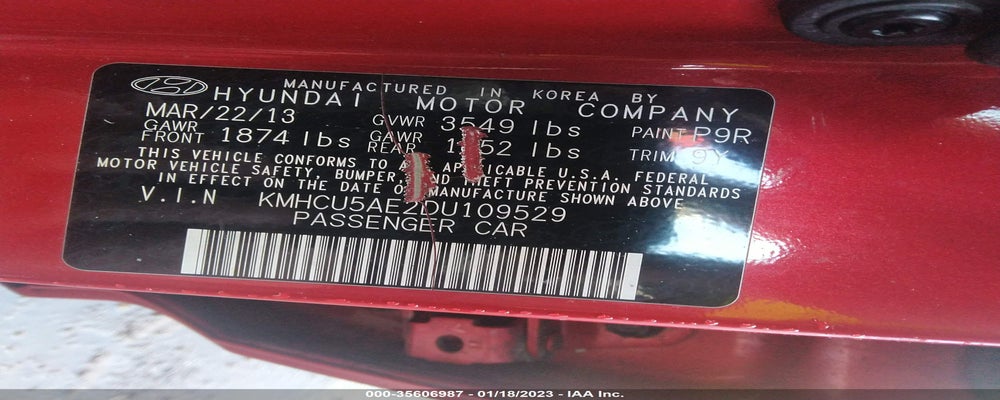 KMHCU5AE2DU109529 2013 HYUNDAI ACCENT photo no. 9