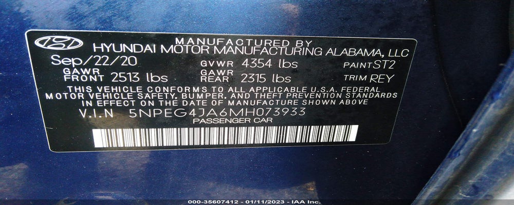 5NPEG4JA6MH073933 2021 HYUNDAI SONATA photo no. 9