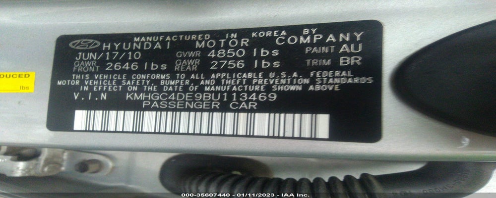 KMHGC4DE9BU113469 2011 HYUNDAI GENESIS photo no. 9