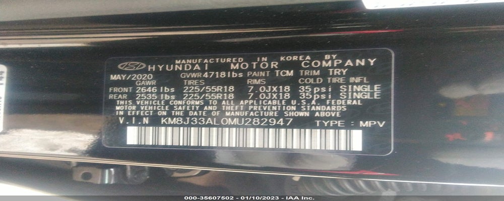 KM8J33AL0MU282947 2021 HYUNDAI TUCSON photo no. 9