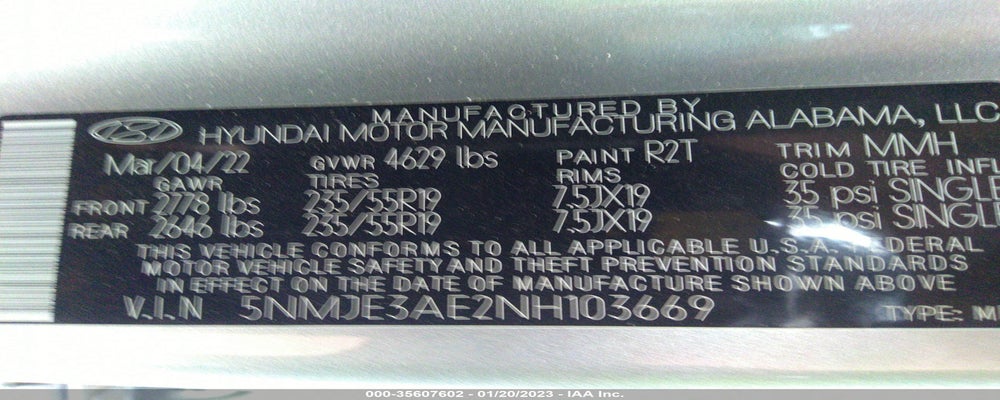 5NMJE3AE2NH103669 2022 HYUNDAI TUCSON photo no. 9
