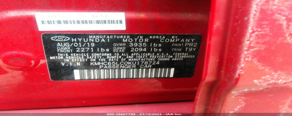 KMHC65LC0KU178724 2019 HYUNDAI IONIQ HYBRID photo no. 9