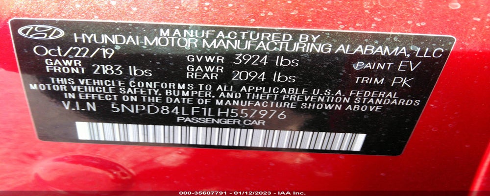 5NPD84LF1LH557976 2020 HYUNDAI ELANTRA photo no. 9