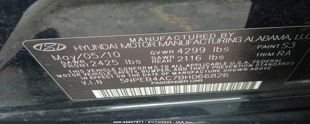 5NPEB4AC7BH066826 2011 HYUNDAI SONATA photo no. 9