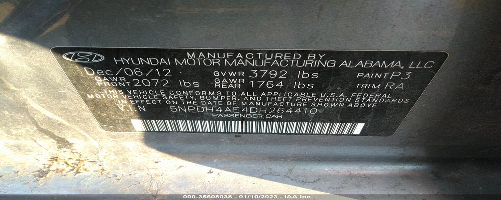 5NPDH4AE4DH264410 2013 HYUNDAI ELANTRA photo no. 9