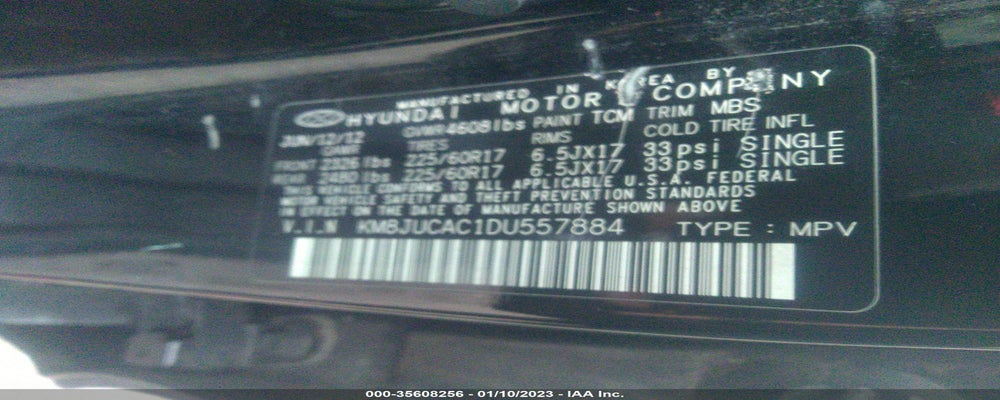 KM8JUCAC1DU557884 2013 HYUNDAI TUCSON photo no. 9