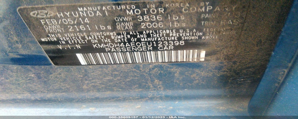 KMHDH4AE0EU123398 2014 HYUNDAI ELANTRA photo no. 9