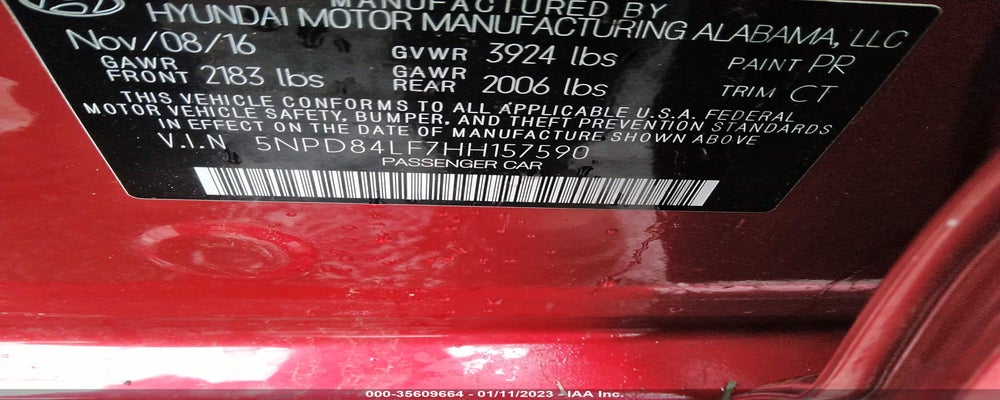 5NPD84LF7HH157590 2017 HYUNDAI ELANTRA photo no. 9